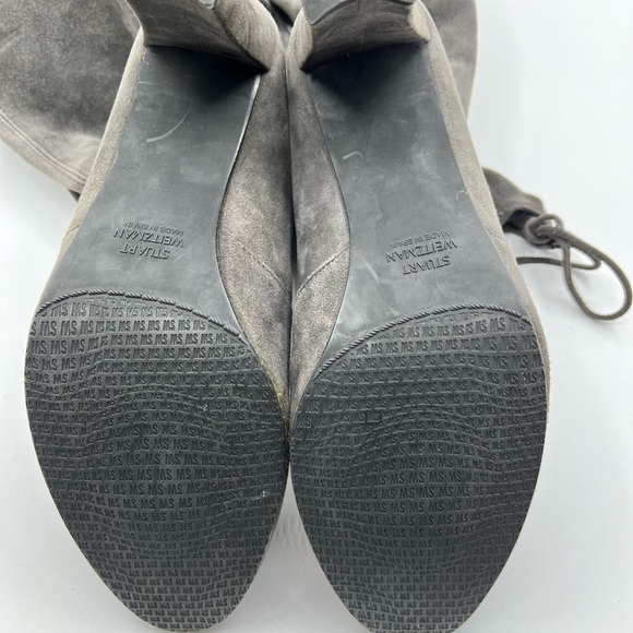 Stuart Weitzman Thigh High Gray Suede Boot - Picture 6 of 6
